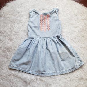 Carter's Denim Chambray Embroidered Dress